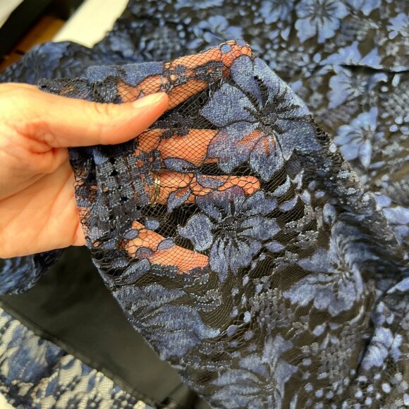 NWT Lulus Molinetto Navy Blue Lace Ruffled Tiered Sleeveless Maxi Dress XL - Picture 10 of 13